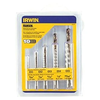 Irwin® 11117 - Hanson™ 10-piece 3/32" To 5/8" Square Shank Spiral Flute Screw Extractor Kit 3 Irwin® 11117 - Hanson™ 10-piece 3/32" To 5/8" Square Shank Spiral Flute Screw Extractor Kit