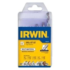 IRWIN® 1792771 - 5 Pieces Straight Shank 1/2" Jobber Length Multi-Material Drill Bits -Irwin 1792771 6