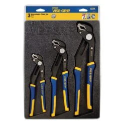 IRWINŽ 2078710 - Vise-Grip⢠GrooveLock⢠3-piece 8" To 12" V-Jaws Multi-Material Handle Push Button Ratcheting Tongue & Groove Pliers Set