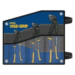 IRWINŽ 2078711 - Vise-Grip⢠GrooveLock⢠3-piece 8" To 12" V-Jaws Multi-Material Handle Push Button Ratcheting Tongue & Groove Pliers Set