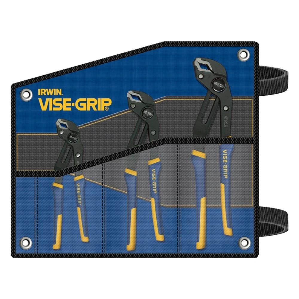 IRWIN® - Vise-Grip™ GrooveLock™ 3-piece V-Jaws Multi-Material Handle Push Button Ratcheting Tongue & Groove Pliers Set 4 IRWIN® - Vise-Grip™ GrooveLock™ 3-piece V-Jaws Multi-Material Handle Push Button Ratcheting Tongue & Groove Pliers Set - Image 2