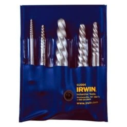 Irwin® - Hanson™ 535/524 Series™ 5-piece 3/32" To 5/8" Square Shank Spiral Flute Screw Extractor Set