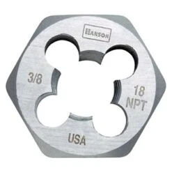 IRWIN® 7004 - Hanson™ 3/8"-18 NPT Pipe Taper HCS Right-Hand Solid Hexagon Die