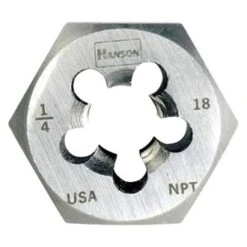 IRWIN® 7405 - Hanson™ 1/2"-14 NPT Pipe Taper HCS Right-Hand Re-Threading Solid Hexagon Die